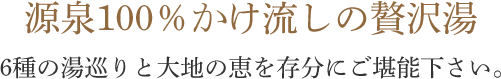 源泉100%かけ流しの贅沢湯